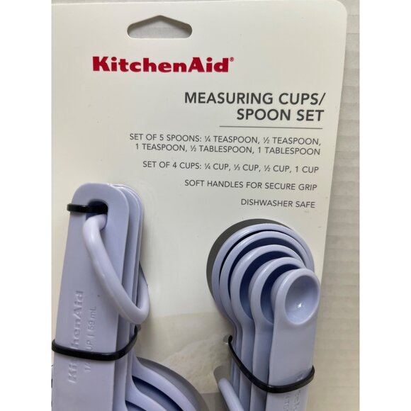 KitchenAid Measuring Cups & Spoon Set - Lavender - Soft Handles for Secure Grip - Picture 2 of 3